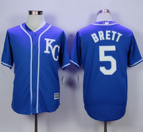 Royals #5 George Brett Blue Alternate 2 New Cool Base Stitched MLB Jersey